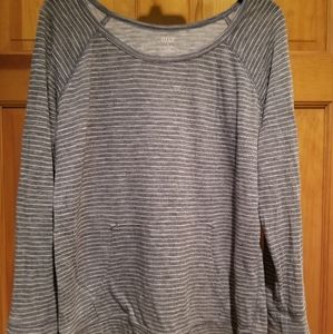 Gray and white striped shirt